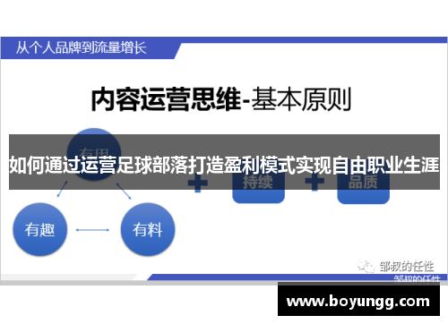 如何通过运营足球部落打造盈利模式实现自由职业生涯